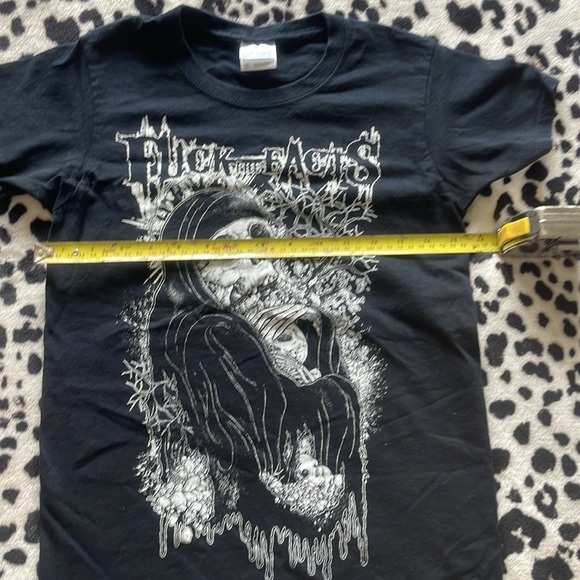 Gildan xs F the Facts Black Cotton Band T-Shirt - Picture 2 of 6